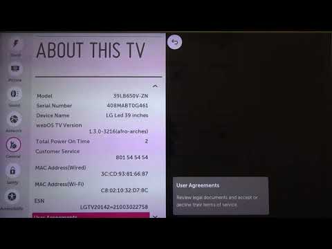How to Check Model Number in LG LED Smart TV? (LG39LB650V)