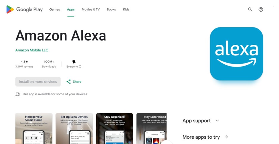 Where to find the Alexa app 