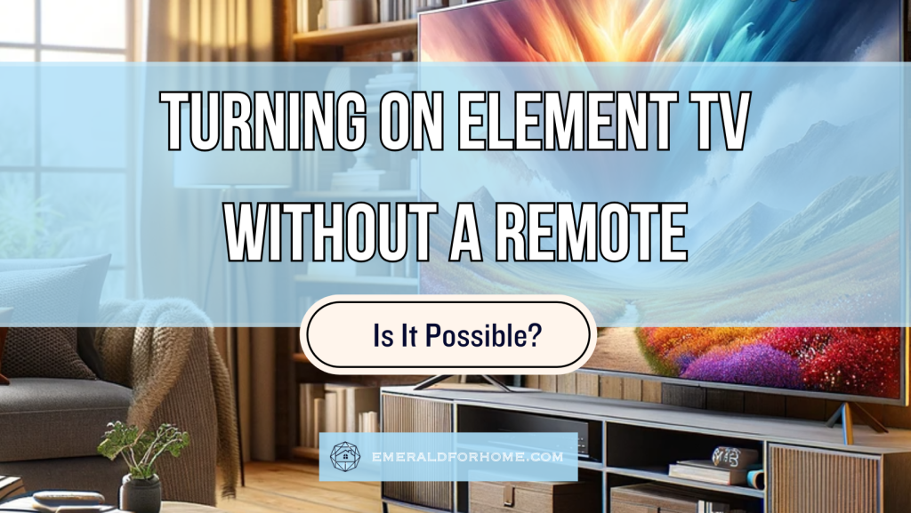 Turning on Element TV without remote